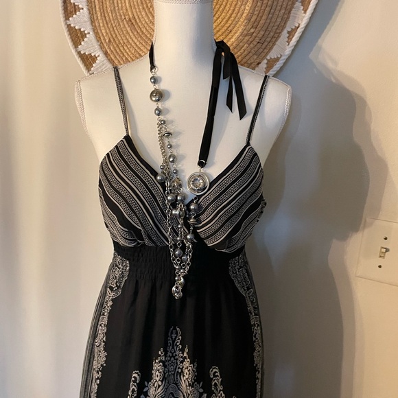 Black boho Sundress Sz M - Picture 3 of 8